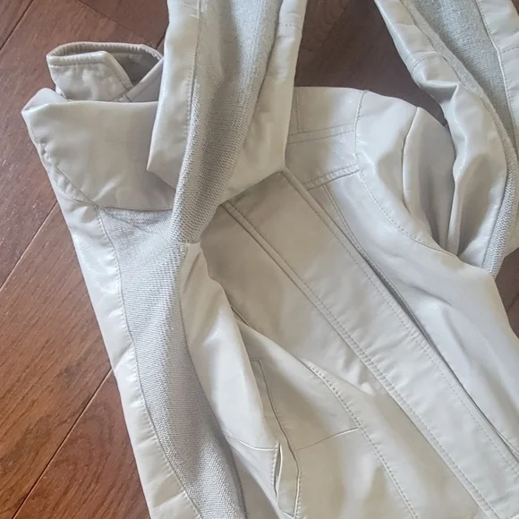 Free People - HOST PICK Cool and Clean Vegan Suede Moto Jacket in Ivory - Picture 7 of 8
